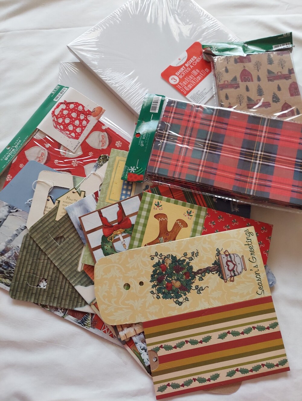 NWT Holiday Gift PackagingAssortment, Decorative & White Boxes,Bags,Variety,42pc